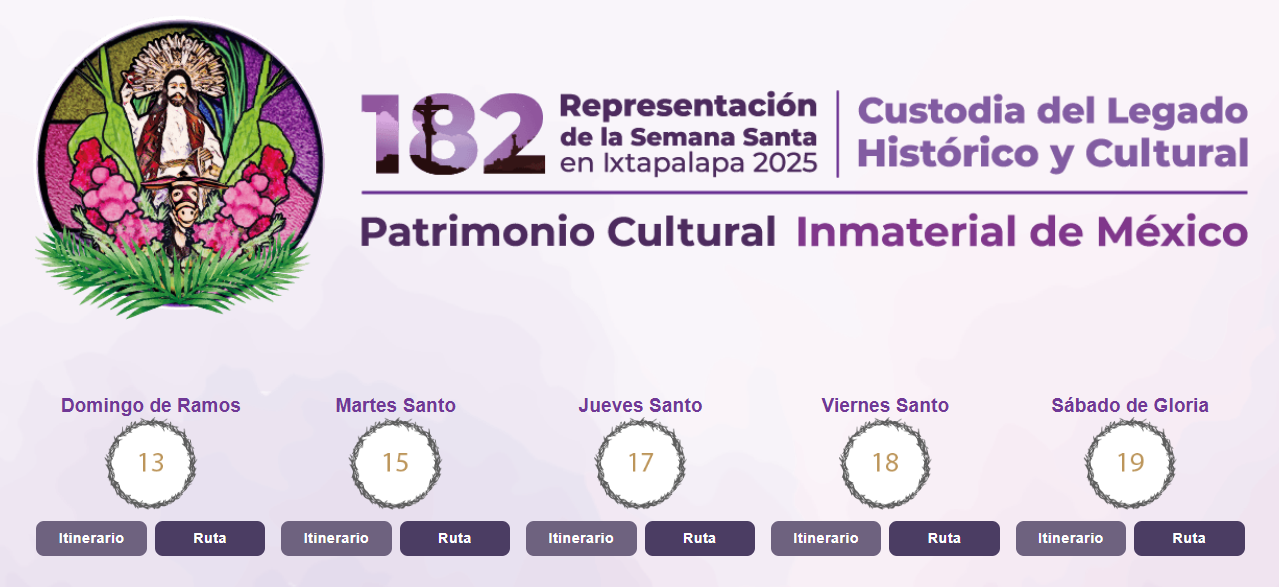Programación de la Semana Santa en Iztapalapa 2025